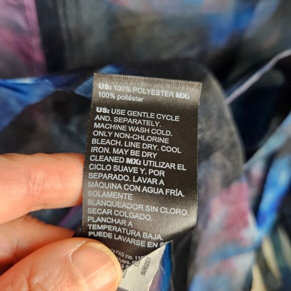 WHBM White House Black Market S Sheer Floral Duster Jacket Topper Blue Purple - Picture 11 of 13